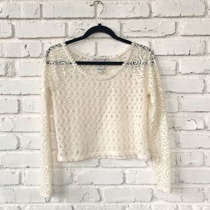 American Rag Boho Lace See-Through Top